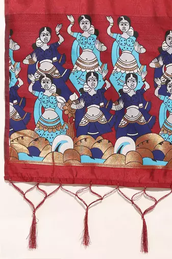 Beautiful South Indian Style Semi-Stitched Half Saree with Blouse and Banarasi Dupatta for Women