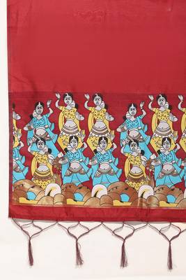 Beautiful South Indian Style Semi-Stitched Half Saree with Blouse and Banarasi Dupatta for Women 3
