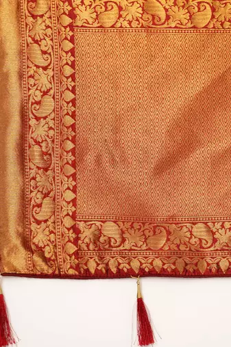 Beautiful South Indian Style Semi-Stitched Half Saree with Blouse and Banarasi Dupatta for Women