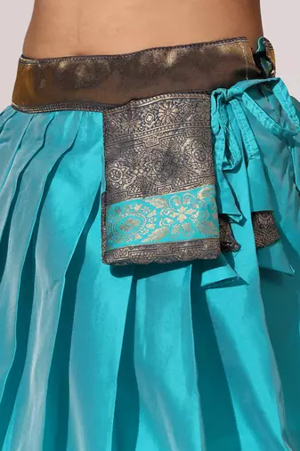 Beautiful South Indian Style Semi-Stitched Half Saree with Blouse and Banarasi Dupatta for Women