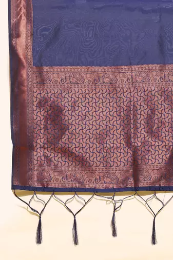 Beautiful South Indian Style Semi-Stitched Half Saree with Blouse and Banarasi Dupatta for Women