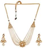 Handcrafted kundan pearl choker necklace set with earrings