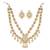 Handcrafted double layer kundan necklace with statement earrings