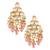 Handcrafted kundan & peach beaded statement earrings