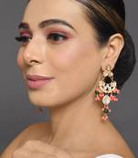 Handcrafted kundan drop earrings