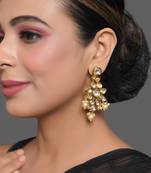 Elegant kundan pearl drop earrings