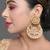 Kundan chandbali earrings with pearl drops