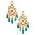 Handcrafted kundan dangler earrings with emerald beads