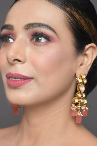 Kundan drop earrings
