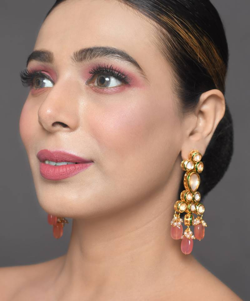 Kundan drop earrings