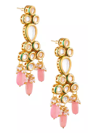 Kundan drop earrings