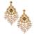 Handcrafted kundan drop earrings with pearl bead tassels