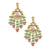 Handmade kundan statement earrings with green & pink beads