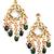 Handcrafted kundan earrings with emerald beads