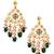 Handcrafted kundan earrings with emerald beads