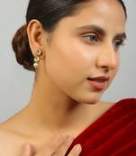 Handcrafted kundan tear drop earrings