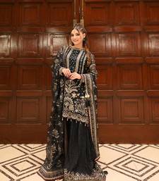Black heavy embroidered party wear