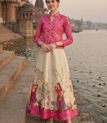 Panihari Pichwai Print SemiStitched Satin Crop-Top choli