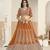 Orange Faux Georgette Embroidered Lehenga Choli