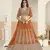 Orange Faux Georgette Embroidered Lehenga Choli