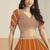 Orange Faux Georgette Embroidered Lehenga Choli
