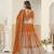 Orange Faux Georgette Embroidered Lehenga Choli