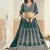 Teal Blue Faux Georgette Embroidered Lehenga Choli