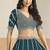 Teal Blue Faux Georgette Embroidered Lehenga Choli
