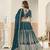 Teal Blue Faux Georgette Embroidered Lehenga Choli