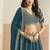 Teal Blue Faux Georgette Embroidered Lehenga Choli
