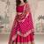 Pink embroidered work ethnic gown with dupatta