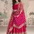 Pink embroidered work ethnic gown with dupatta