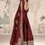 Maroon embroidered work ethnic gown with dupatta