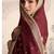 Maroon embroidered work ethnic gown with dupatta