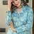 Electric blue muslin digital print designer kurti pant