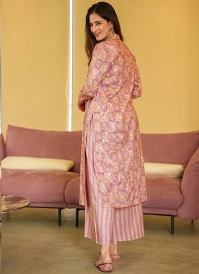 Coral muslin digital print designer kurti pant 2