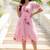 Light pink rayon kota checks digital print kurti