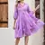 Lavender  rayon kota checks digital print kurti