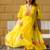 Yellow rayon kota checks digital print kurti