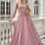 Adorable Peach Heavy Embroidered Net Reception Wear Lehenga Choli
