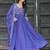 Attractive Blue Sequins Georgette Festive Wear Gown With Dupatta