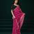 Pink thread work net party wear saree with velvet blouse