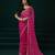 Pink thread work net party wear saree with velvet blouse
