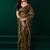 Green thread work net party wear saree with velvet blouse