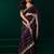 Wine thread work net party wear saree with velvet blouse