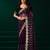 Wine thread work net party wear saree with velvet blouse