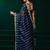 Blue thread work net party wear saree with velvet blouse
