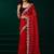 Red thread work net party wear saree with velvet blouse