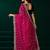 Pink thread work net party wear saree with velvet blouse