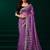 Purple thread work net party wear saree with velvet blouse